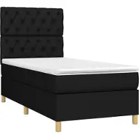 vidaXL Boxspringbed met matras, zwart, 80x200 cm, stof