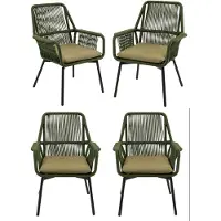 Les Silas - Tuinstoel - Ergonomisch ontwerp - Groen (set van 4 stuks)
