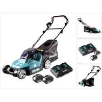 Makita DLM 382 PG2 accu grasmaaier 36 V ( 2x 18 V ) 38 cm 40 l + 2x accu 6.0 Ah + dubbele lader