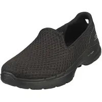 SKECHERS Go Walk 6 Polyester Dames Zwarte Sneakers