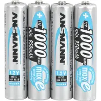 Ansmann Oplaadbare AAA / HR03 Ni-MH Batterijen (4 stuks, min. 950 mAh)