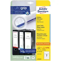 Avery Zweckform AVERY ultragrip Ordnerrugetiket Permanent klevend Smal L4760-100 A4 38 x 192 mm Wit 100 Vellen à 7 Etiketten