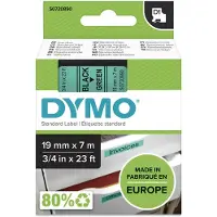 Dymo Tape 45809 (S0720890) Zwart op groen (19 mm)