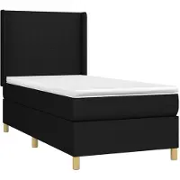 vidaXL Boxspring met matras stof zwart 100x200 cm