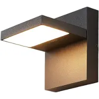 LUCANDE LED-wandlamp buiten Silvan, zwart, Aluminium, Modern, LED wandlamp buiten
