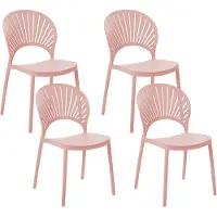 Beliani OSTIA - Tuinstoel set van 4 - Roze - Polypropyleen