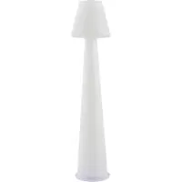 LUCANDE LED terraslamp Gauri, wit, 153 cm, IP44 dimbaar, wit / opaal, Kunststof, Modern