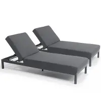 Oviala - Set van 2 antracietgrijze aluminium ligstoelen - Galapagos