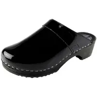 Bighorn Lederen Lak Clog Zwart | 6006 | Maat 41