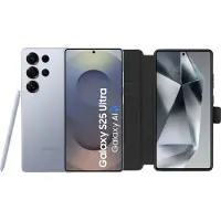 Samsung Galaxy S25 Ultra 512GB Zilver 5G + BlueBuilt Book Case Zwart