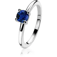 Zinzi zilveren aanschuifring rond donkerblauw ZIR1300Q
