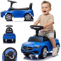 Sun baby Mercedes C-Class Kindervoertuig, Loopauto met Claxon, ride on, babyauto, loopstoeltje met claxon en motorgeluiden, max 25 kg (Blauw)