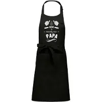 Kariban Cadeauschort - Tekstschort - Keukenschort met je naam - BBQ schort - verjaardag - vaderdag - De beste kok is toevallig deze Papa - zwart