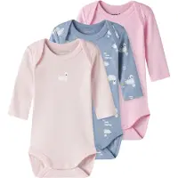 Name it Rompertje/body duifblauw / rosa / poederroze / wit