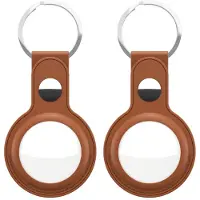 KEYBUDZ AirTag Keyring - Tan (2 Pack)