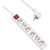 Allteq Stekkerdoos - 8-voudig - platte + ronde stekker -
