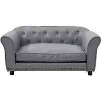 Vente-unique Zitbank voor huisdieren van kunstleer - L94 x D65 x H42 cm - Grijs - GALIAMA