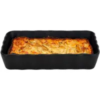 Cosy & Trendy 1x Zwarte ovenschalen/braadsledes van aardewerk 21 x 14 cm - Ovenschalen