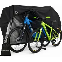 BOTC Fietshoes Universeel voor alle Fietsen - 200*85CM - Voor 1 fiets of 2 fietsen - Waterdicht Ultra Sterk Oxford - Incl. Opbergzak - Zwart
