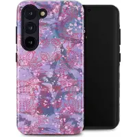 Selencia Vivid Backcover voor de Samsung Galaxy S23 - Fresh Paint Flower Orange
