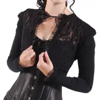 Banned - Lace Bolero - Kant - XL - Zwart