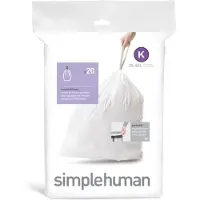 Simplehuman Code K Afvalzakken - 38 liter - 20 stuks - met Trekband - Wit