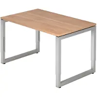 Hjh OFFICE PRO REGO 12 S - 120x80 Walnoot/Zilver Tafelhoogte I In hoogte verstelbaar