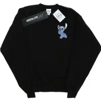 Disney Meisjes Lilo En Stitch Rugzijde Borst Print Sweatshirt (Zwart)