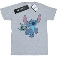 Disney Meisjes Lilo en Stitch Hypnotized Katoenen T-Shirt (Sportgrijs)