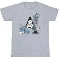 Disney Meisjes Alice In Wonderland Letter A Katoenen T-Shirt (Sportgrijs)