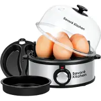 Savoré Kitchen 4-in-1 Eierkoker 7 Eieren - Bakplaat met antiaanbaklaag - Electrisch -Eierkokers met Timer