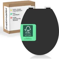 INSTMAIER Gaia - toiletzitting - MDF hout - duurzaam met FSC-certificering - Zwart