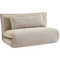 Sweeek Uitklapbare fauteuil boucléstof 2 plaatsen Beige