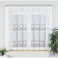 Markizeta Demetria - Jacquard Gordijn - 300x160 cm - Rozenmotief - Wit