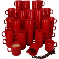 MamboCat Set van 72 EVENT stapelbare koffiemokken rood porselein 250 ml