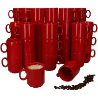 MamboCat 48-delige set EVENT stapelbare koffiemokken rood porselein 250 ml