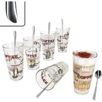 MamboCat Set van 6 CANDY latte macchiato glazen met opschriftdecoratie 380ml