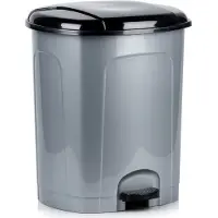 Orion - Kunststof Vuilnisbak met Pedaal - 50L - Grijs - Uitneembare Inzet - Ergonomische Bediening