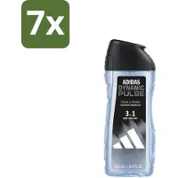 Adidas – Douchegel 3-in-1 – Dynamic Pulse – 250 ml - Bulkverpakking - 7 stuks