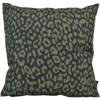 Gek op kussens! Green leopard | 45 x 45 cm | kussenhoes | katoen/linnen