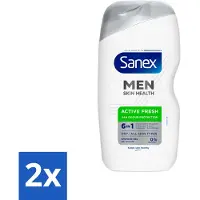 Sanex – Douchegel – Men Active Fresh – 400 ml - Voordeelverpakking - 2 stuks