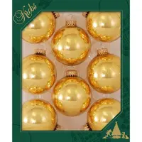 Krebs Kerstballen - 24x - topaas goud - glas - 7 cm - luxe glazen kerstversiering