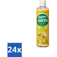 Happy Earth – Douchegel – 100% Natuurlijk Jasmine Ho Wood – 300 ml - Voordeelverpakking - 24 stuks