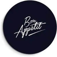 KitchenArt - Bon Appétit Midnight Edition - Muurcirkel Binnen - ø 60 cm - Wandcirkel - Mét Ophangsysteem - Wanddecoratie - Muurdecoratie