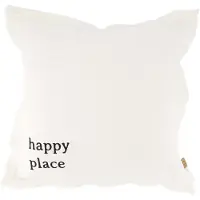 Zusss Kussen Happy Place 45X45cm 100% Katoen Off White