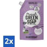 Marcel's Green Soap Marcel’s Green Soap – Handzeep Navulling – Lavendel & Rozemarijn – 500 ml - Voordeelverpakking - 2 stuks