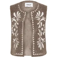 ONLY Bodywarmer brokaat / wit