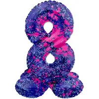Folat - Staande folieballon Cijfer 8 Paint Splash - 41 cm