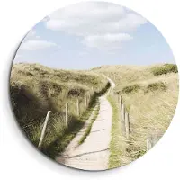 KitchenArt - Dune Path – Muurcirkel Binnen - ø 60 cm - Wandcirkel - Mét Ophangsysteem - Wanddecoratie - Muurdecoratie