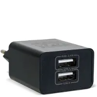 HomeShopXL Oplaadblok USB-A – Netwerkadapter 5V 2,4A – Dubbele USB-A Voedingsadapter – Compact – Zwart 1 Stuks [55039-2BK]